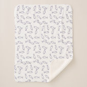 Stijlvolle Blue Fish Pattern Zee Theme Throw Deken (Voorkant)