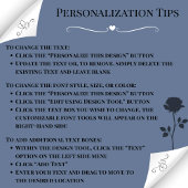 Stijlvolle Blue Floral Monogrammed Canvas tas