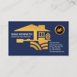 Stijlvolle Blue Gold Home Building Contractor Visitekaartje