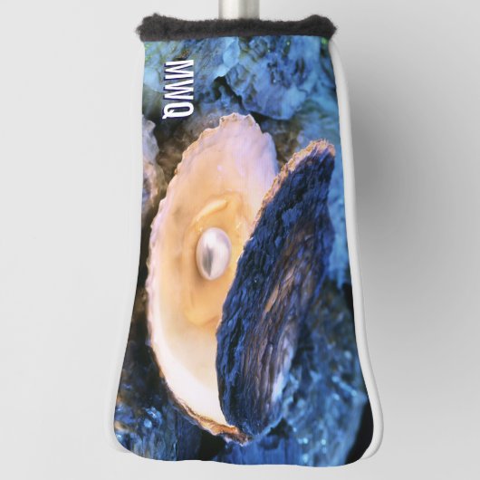 Stijlvolle Blue Pearl Oyster Monogram Golfheadcover (Draai 90)