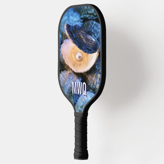 Stijlvolle Blue Pearl Oyster Monogram Pickleball Paddle (Links)