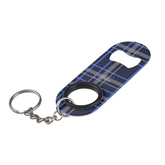 Stijlvolle Blue Plaid Hoesje-Mate iPhone Case Glas Mini Flessenopener (Voorkant Gekanteld)