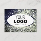 Stijlvolle Blue Silver Sparkle Glitter White add L Visitekaartje (Voorkant)