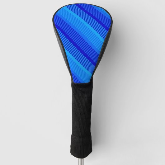 Stijlvolle BLUE Stripes Golfheadcover (Voorkant)