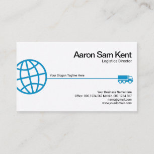 Stijlvolle Blue Wereldbol Trucking Line Logistics  Visitekaartje