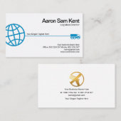 Stijlvolle Blue Wereldbol Trucking Line Logistics  Visitekaartje (Voorkant / Achterkant)