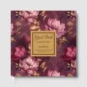 Stijlvolle Blush Bourgondië Gouden Boho Wedding Gastenboek (Voorkant)