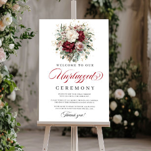 Stijlvolle Blush Burgundy Unplugged Ceremonie Post Poster