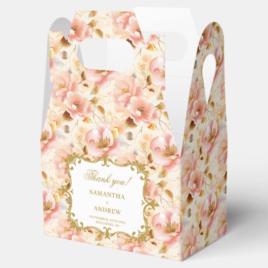 Stijlvolle Blush Gold Boho Wedding Favoriet Box Ke Bedankdoosjes (Geopend)