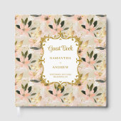 Stijlvolle Blush Gold bruiloft gastenboek voor gas (Voorkant)