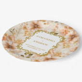 Stijlvolle Blush Gold Trouwpapier Borden Papieren Bordje (Gekanteld)