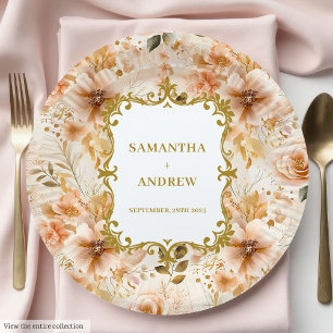 Stijlvolle Blush Gold Trouwpapier Borden Papieren Bordje