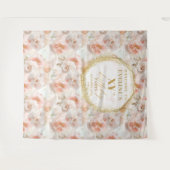 Stijlvolle Blush Gold Waterverf Verjaardag Tapestr Wandkleed (Voorkant (horizontaal))
