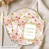 Stijlvolle Blush Gold Wedding Party servetten