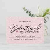Stijlvolle Blush Pink Galentine Day Party Kaart (Staand voorkant)