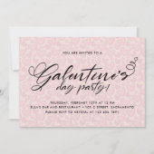 Stijlvolle Blush Pink Galentine Day Party Kaart (Voorkant)