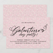 Stijlvolle Blush Pink Galentine Day Party Kaart (Voorkant / Achterkant)