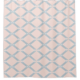 Stijlvolle Blush Pink geometrische patroonlijnen  Douchegordijn