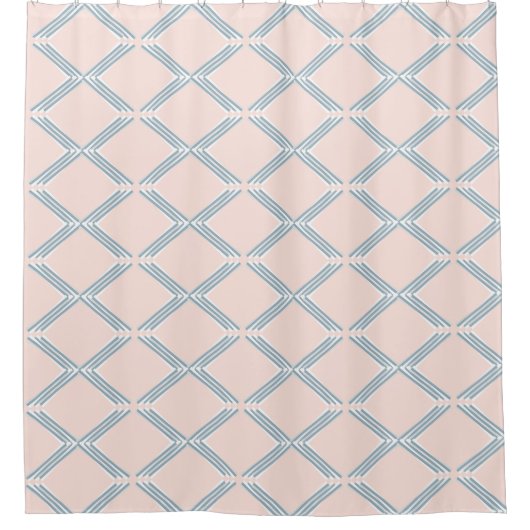 Stijlvolle Blush Pink geometrische patroonlijnen  Douchegordijn (Voorkant)