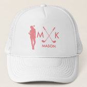 Stijlvolle Blush Pink | Moderne dame golfspeler Trucker Pet (Voorkant)
