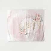 Stijlvolle blush roze gouden baby showers fotocabi wandkleed (Voorkant (horizontaal))