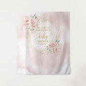 Stijlvolle blush roze gouden baby showers fotocabi wandkleed (Voorkant)