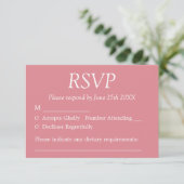 Stijlvolle Blush Roze Huwelijk RSVP Kaart (Staand voorkant)