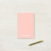 Stijlvolle Blush Roze Perzik Minimalistische Meisj Post-it® Notes (Op bureau)