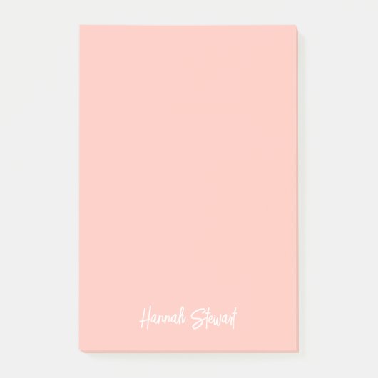 Stijlvolle Blush Roze Perzik Minimalistische Meisj Post-it® Notes (Voorkant)