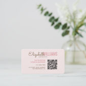Stijlvolle Blush Roze Schoonheid Esthetiek & Loyal Visitekaartje (Staand voorkant)