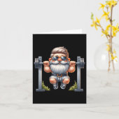 Stijlvolle body building gnoom doet pull-ups op ee kaart (Gele Bloem)