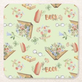 Stijlvolle boek-themapapier onderlegger kartonnen onderzetters