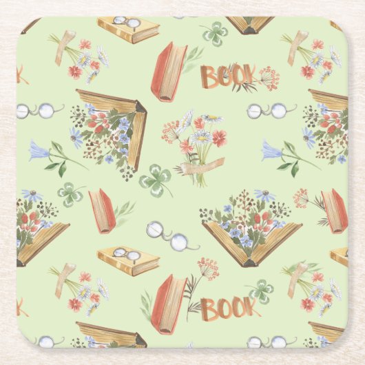 Stijlvolle boek-themapapier onderzetter (Voorkant)