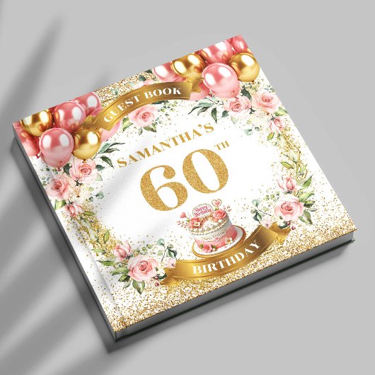 Stijlvolle Boho 60e verjaardag gastenboek Sparkle