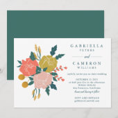 Stijlvolle Boho Aardse Groene Bloemige Eenvoudige Kaart (Voorkant / Achterkant)