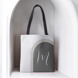 Stijlvolle Boho Arch met Script Monogram Tote Bag