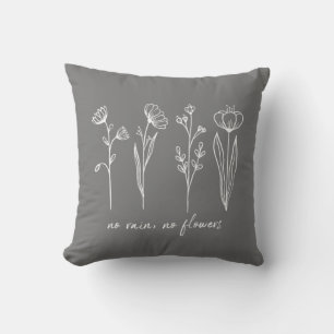 Stijlvolle Boho Bloem Inspirerende Quote Lichtgrij Kussen