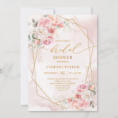 Stijlvolle Boho Blush Gold Lijst Vrijgezellenfeest Kaart (Voorkant)