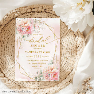 Stijlvolle Boho Blush Pink Roses Gold Vrijgezellen Kaart