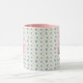 Stijlvolle Boho Chic Bloemige Monogrammok - N Mok (Midden)