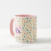 Stijlvolle Boho Chic Floral Monogram Mok - K (Voorkant links)