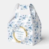 Stijlvolle Boho Dusty Blue Gold Wedding Favoriete  Bedankdoosjes (Voorkant Zijde)