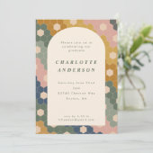 Stijlvolle Boho Geometric Blue Green Graduparty Kaart (Staand voorkant)