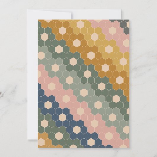 Stijlvolle Boho Geometric Blue Green Graduparty Kaart (Achterkant)