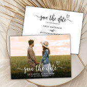 Stijlvolle Boho Heart Script One Photo Wedding Save The Date
