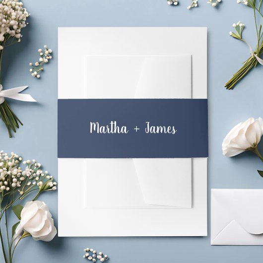 Stijlvolle Boho marineblauwe en witte aangepaste t Uitnodigingen Wikkel
