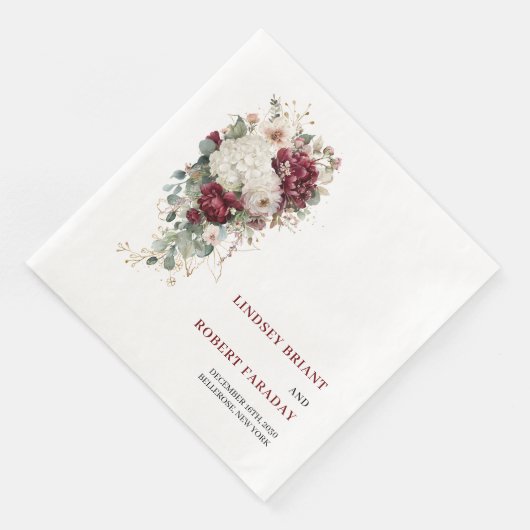 Stijlvolle Boho Merlot Blush Salie Gouden Rozen Br Servet (Hoek)