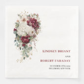 Stijlvolle Boho Merlot Blush Salie Gouden Rozen Br Servet (Voorkant)