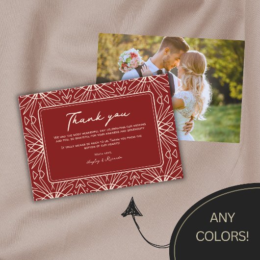 Stijlvolle Boho Patroon Wedding Dank u kaarten