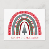 Stijlvolle Boho Regenboog Seizoen Groeten Kerstmis Feestdagenkaart (Voorkant)